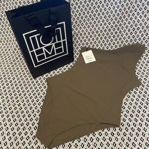 TOTEME Khaki Twist One-Piece Swimsuit